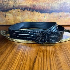 Croc Embossed Belt Black Great Condition